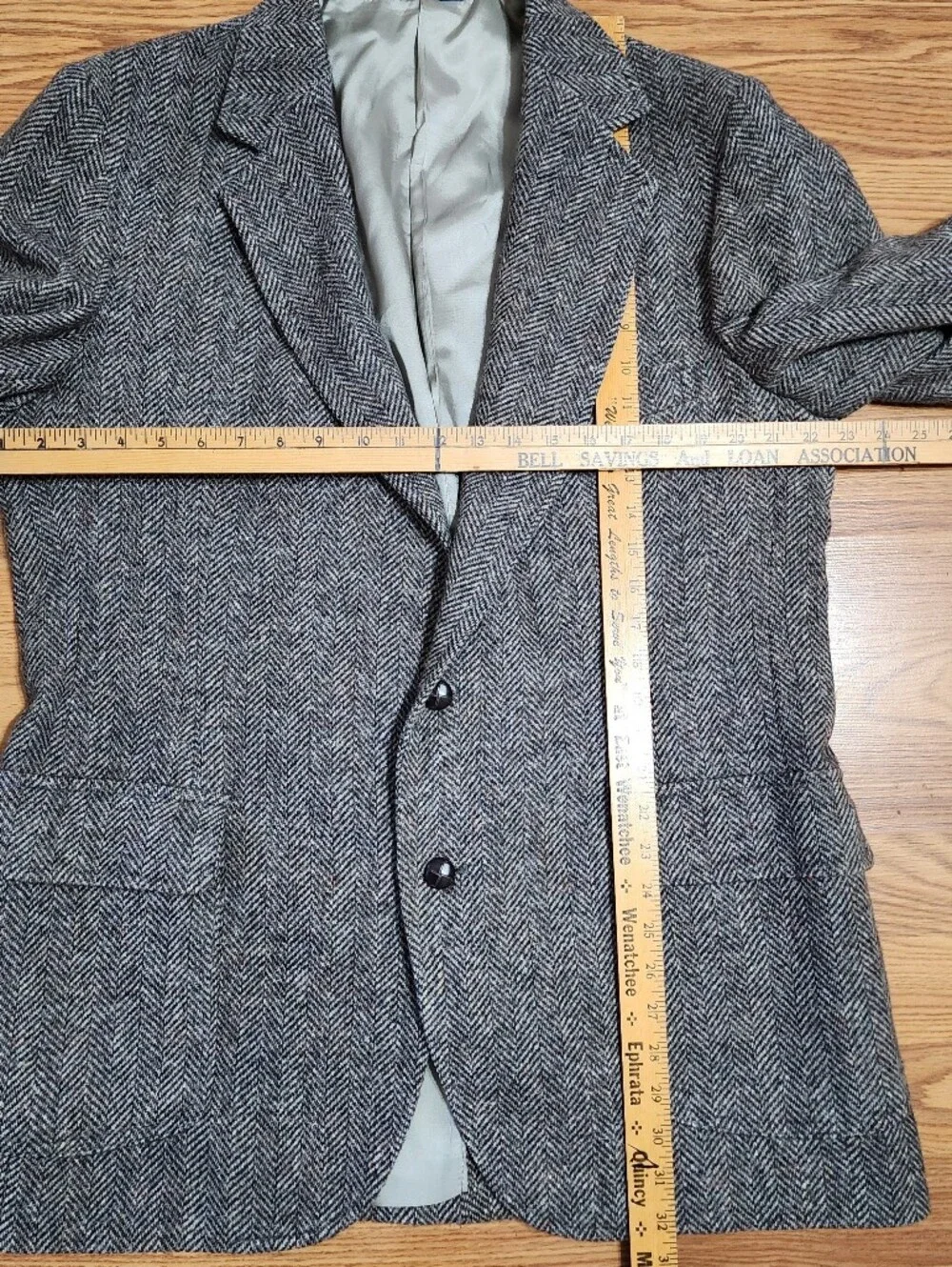 Vtg Pendleton Western Blazer Mens 46L Gray Wool Tweed Sport Coat USA Bi Swing